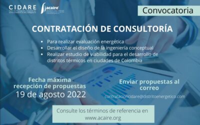 Convocatoria para contratar servicios de consultoría en el Desarrollo de Distritos Térmicos en Colombia